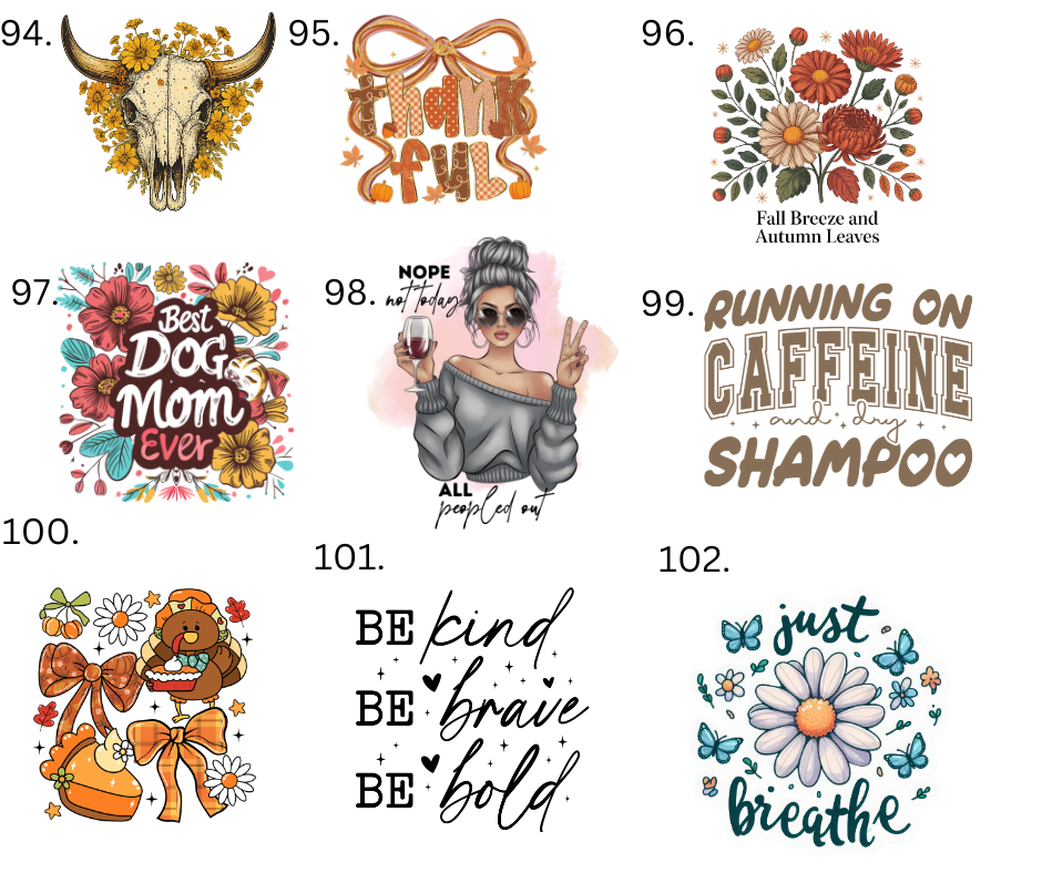 Sublimation Designs (Vintage Style prints)