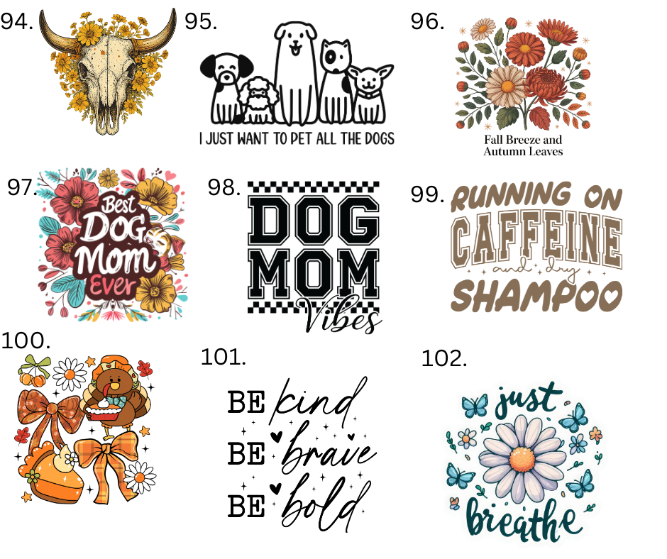 Sublimation Designs (Vintage Style prints)