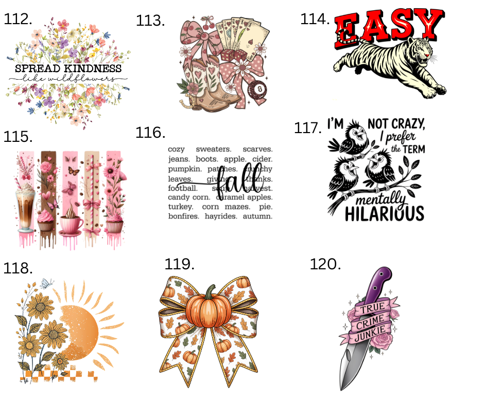 Sublimation Designs (Vintage Style prints)