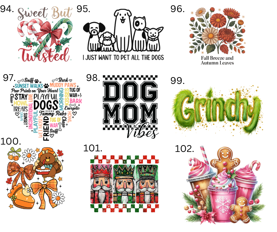 Sublimation Designs (Vintage Style prints)