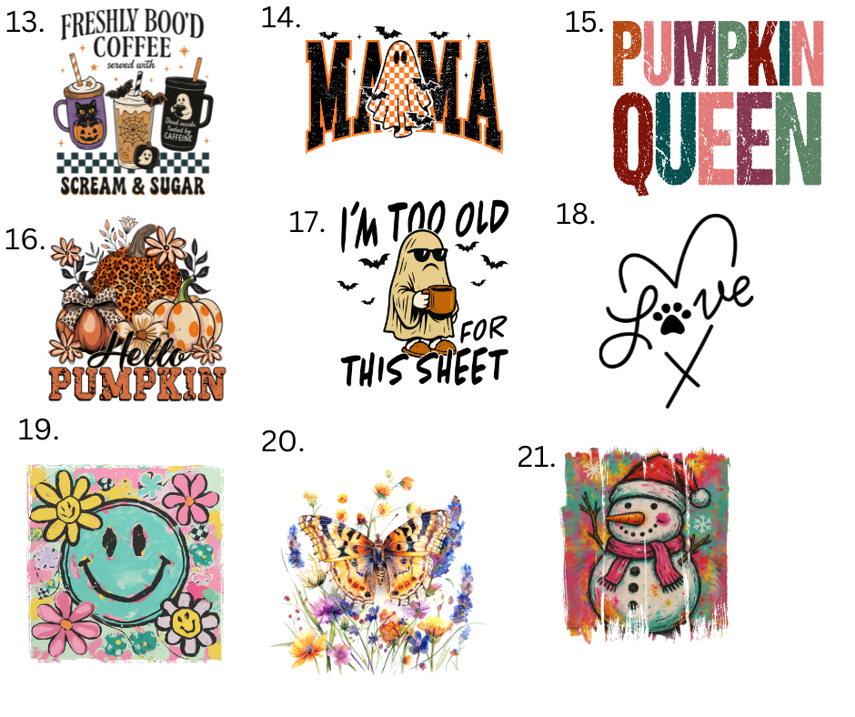 Sublimation Designs (Vintage Style prints)