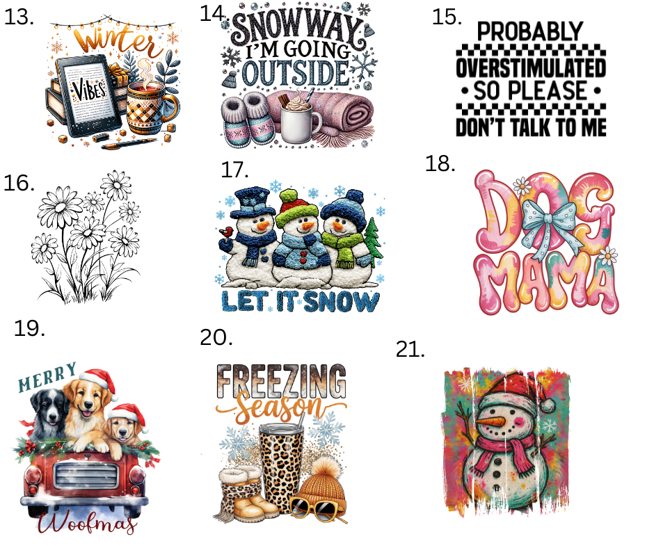 Sublimation Designs (Vintage Style prints)