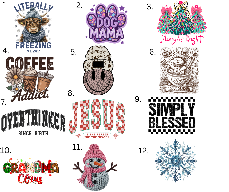 Sublimation Designs (Vintage Style prints)