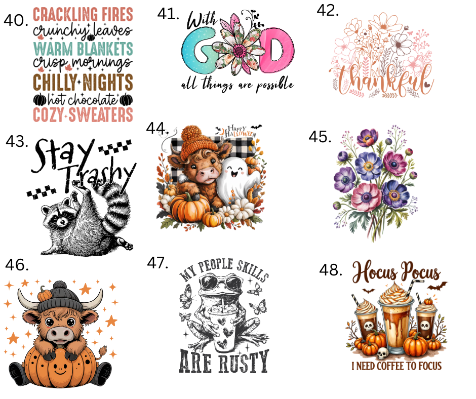 Sublimation Designs (Vintage Style prints)