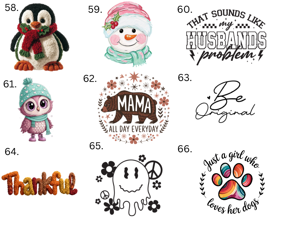 Sublimation Designs (Vintage Style prints)