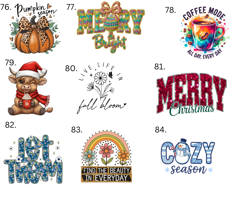 Sublimation Designs (Vintage Style prints)