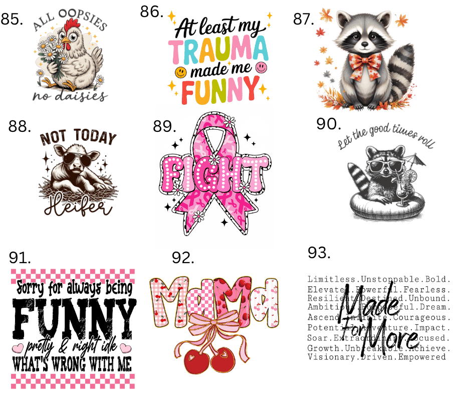 Sublimation Designs (Vintage Style prints)