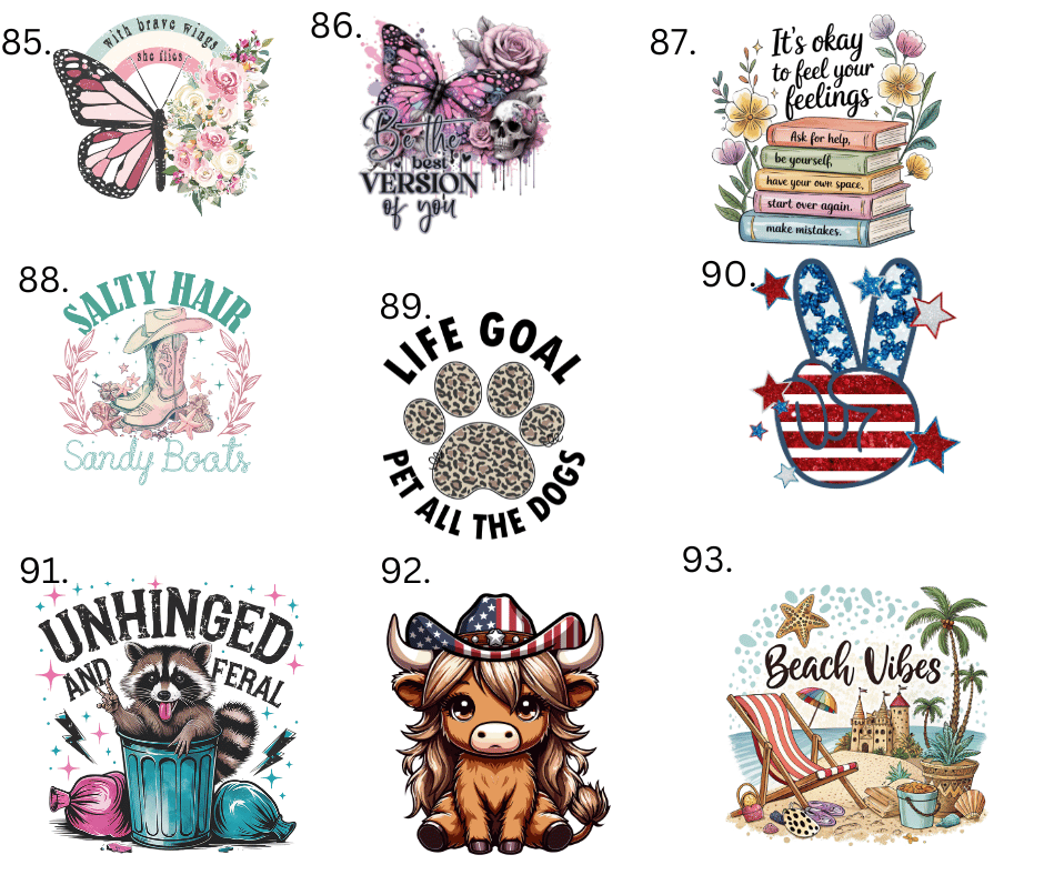 Sublimation Designs (Vintage Style prints)