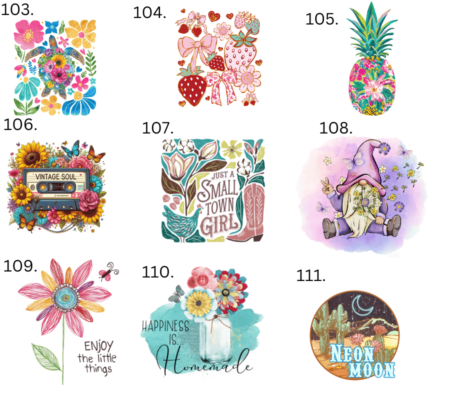 Sublimation Designs (Vintage Style prints)