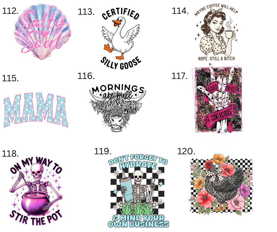 Sublimation Designs (Vintage Style prints)