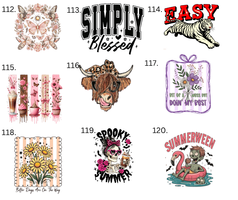 Sublimation Designs (Vintage Style prints)