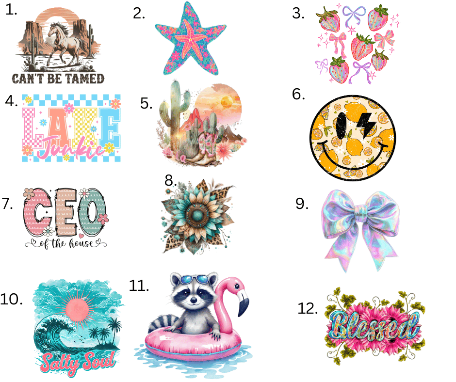 Sublimation Designs (Vintage Style prints)