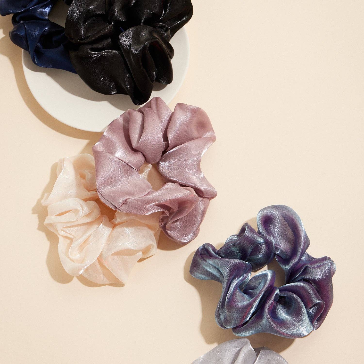 Shimmer Satin Scrunchie Collection