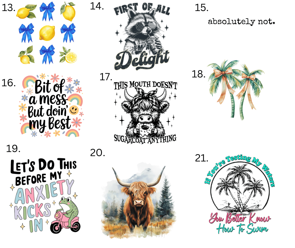 Sublimation Designs (Vintage Style prints)