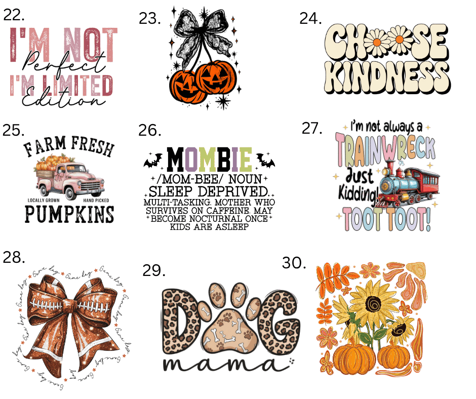 Sublimation Designs (Vintage Style prints)
