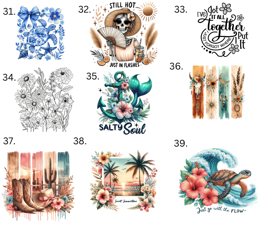 Sublimation Designs (Vintage Style prints)