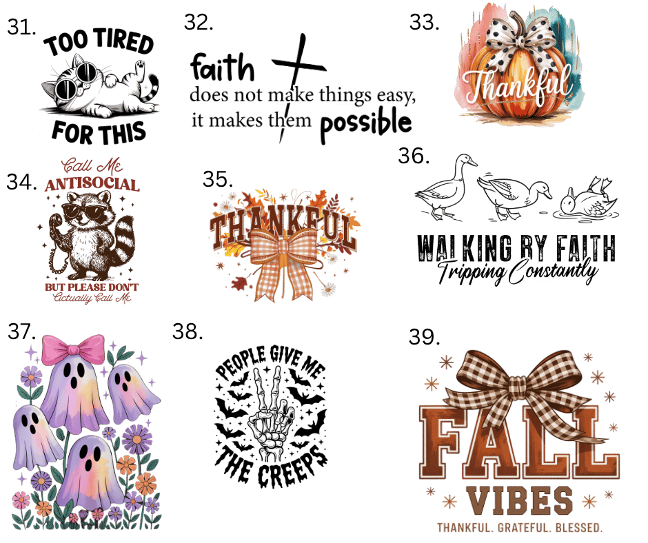 Sublimation Designs (Vintage Style prints)