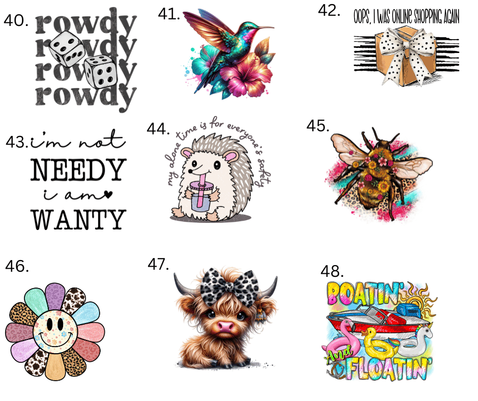 Sublimation Designs (Vintage Style prints)