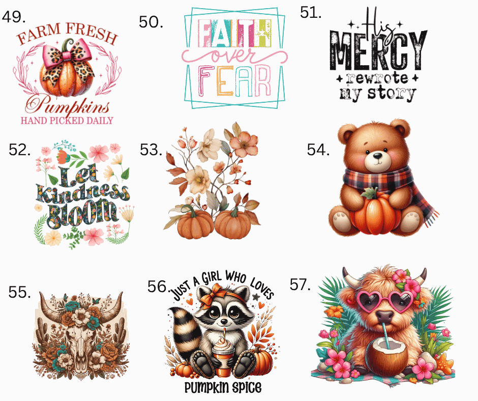 Sublimation Designs (Vintage Style prints)
