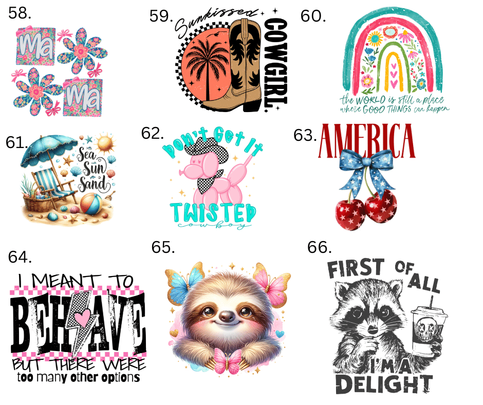 Sublimation Designs (Vintage Style prints)