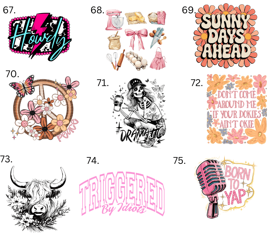 Sublimation Designs (Vintage Style prints)