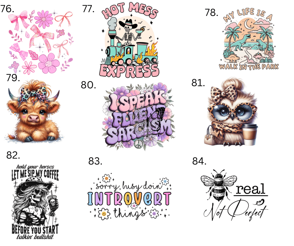 Sublimation Designs (Vintage Style prints)