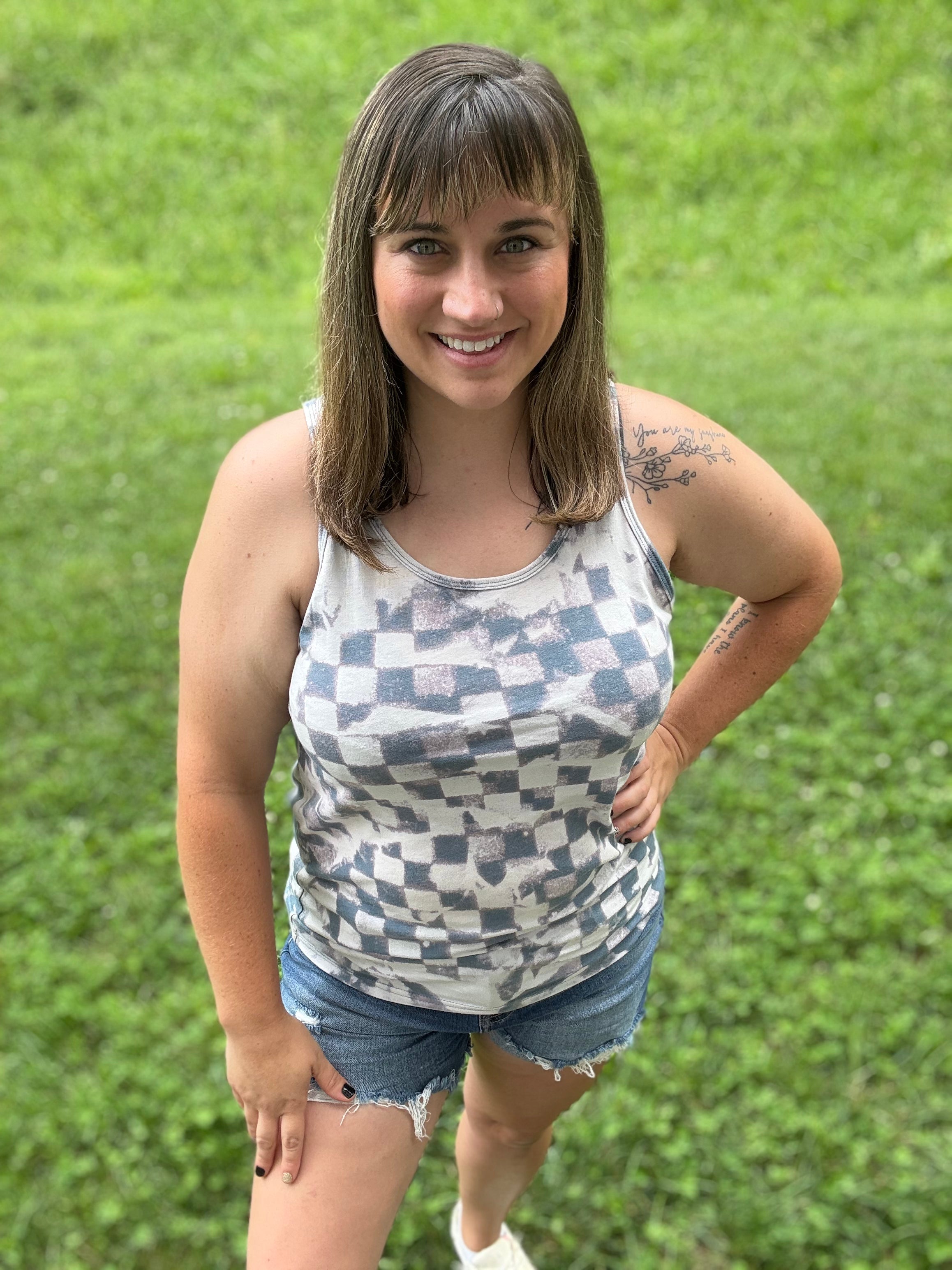Checker Tank/ T Shirt