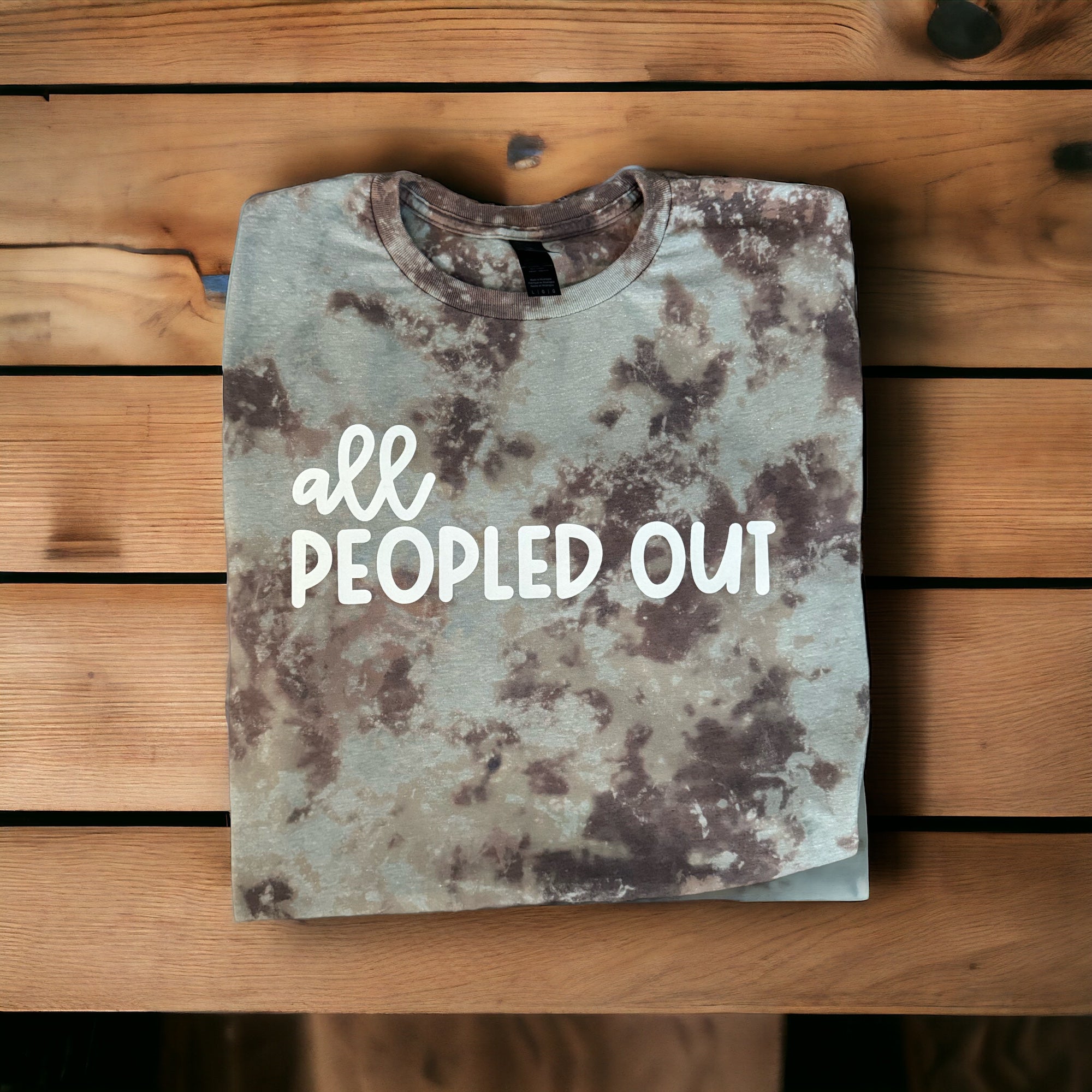 All Peopled Out Bleached T Shirt