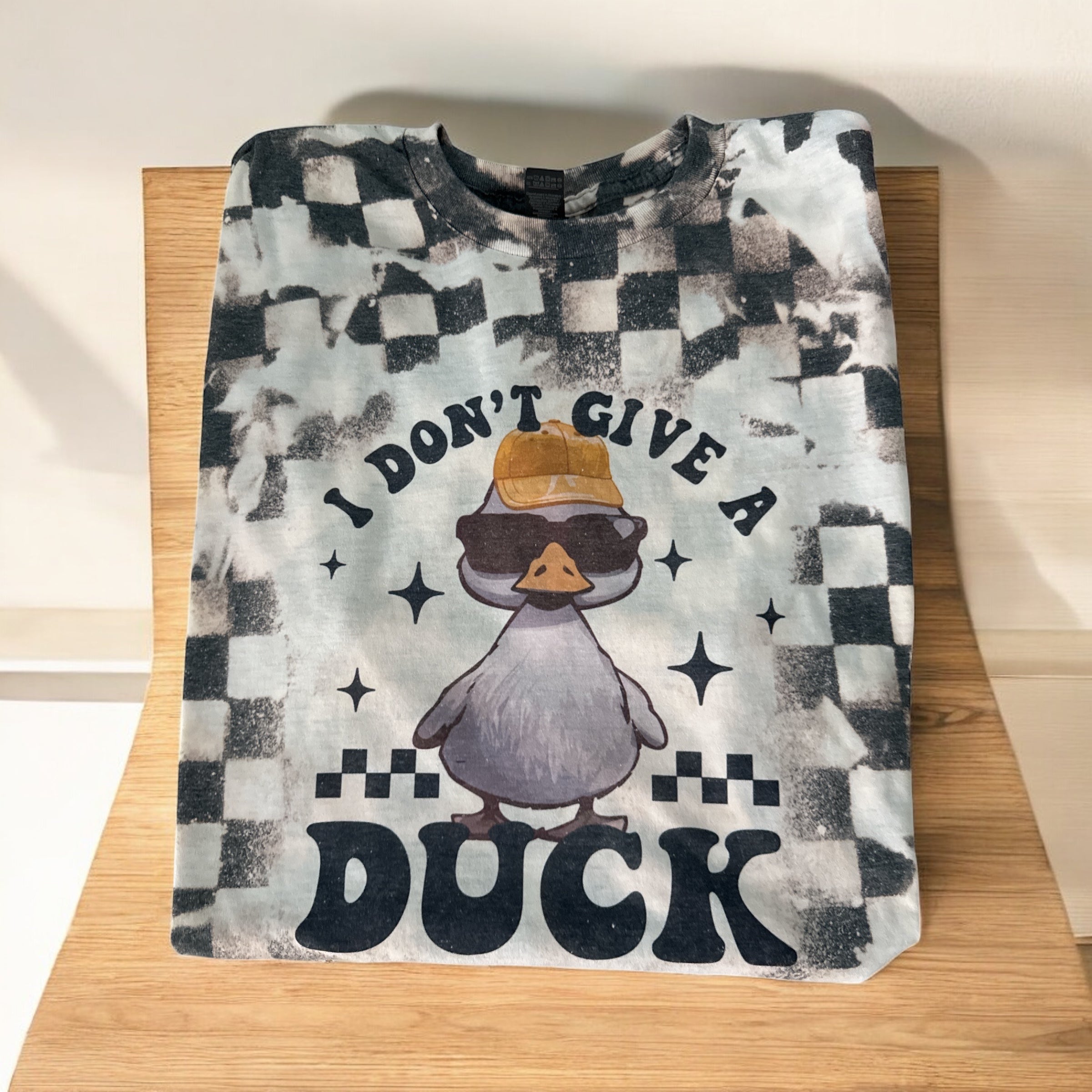 I Don’t Give A Duck Checker Stencil T Shirt/Sweatshirt