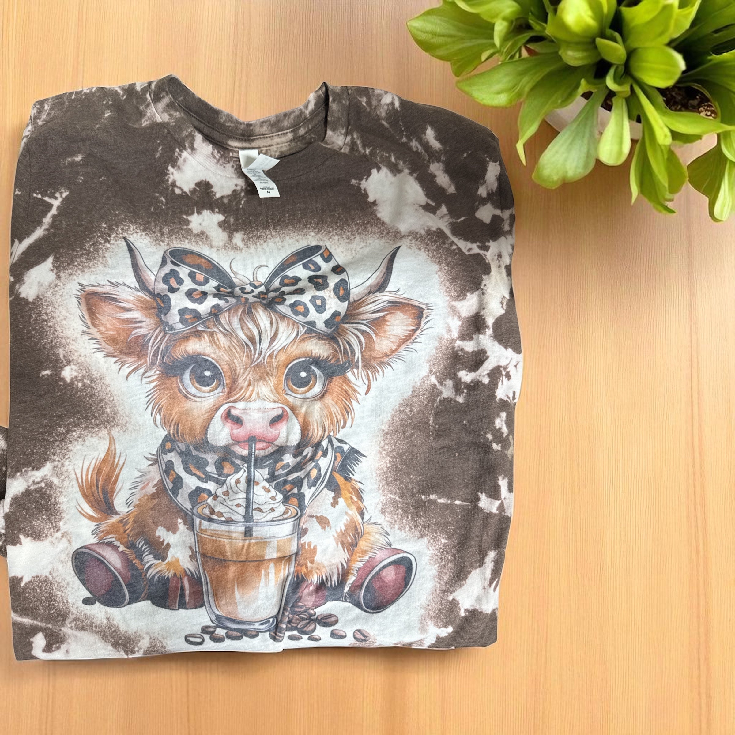 Leopard Coffee Cow Long Sleeve T Shirt