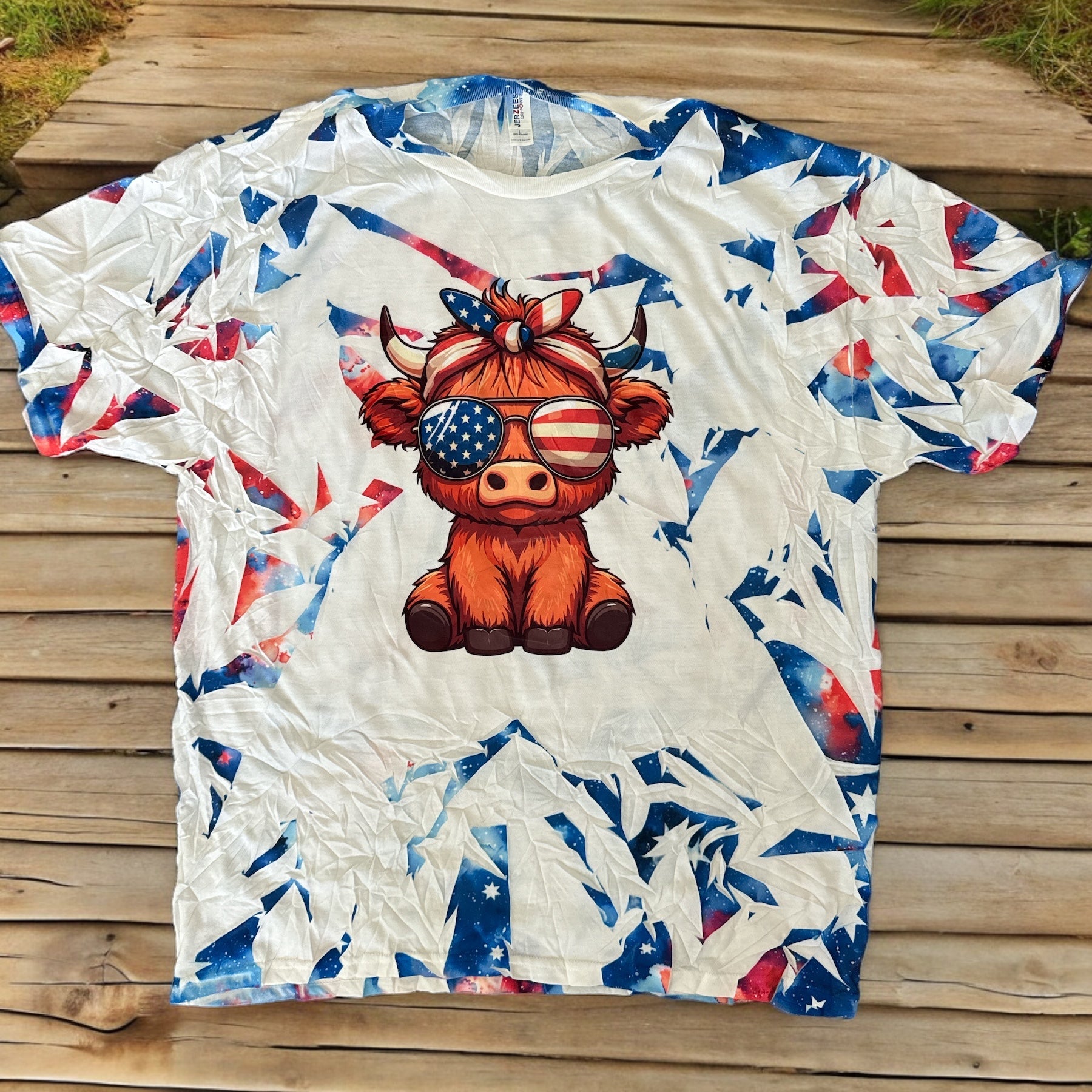 Bandana Cow Patriotic Shatter T Shirt