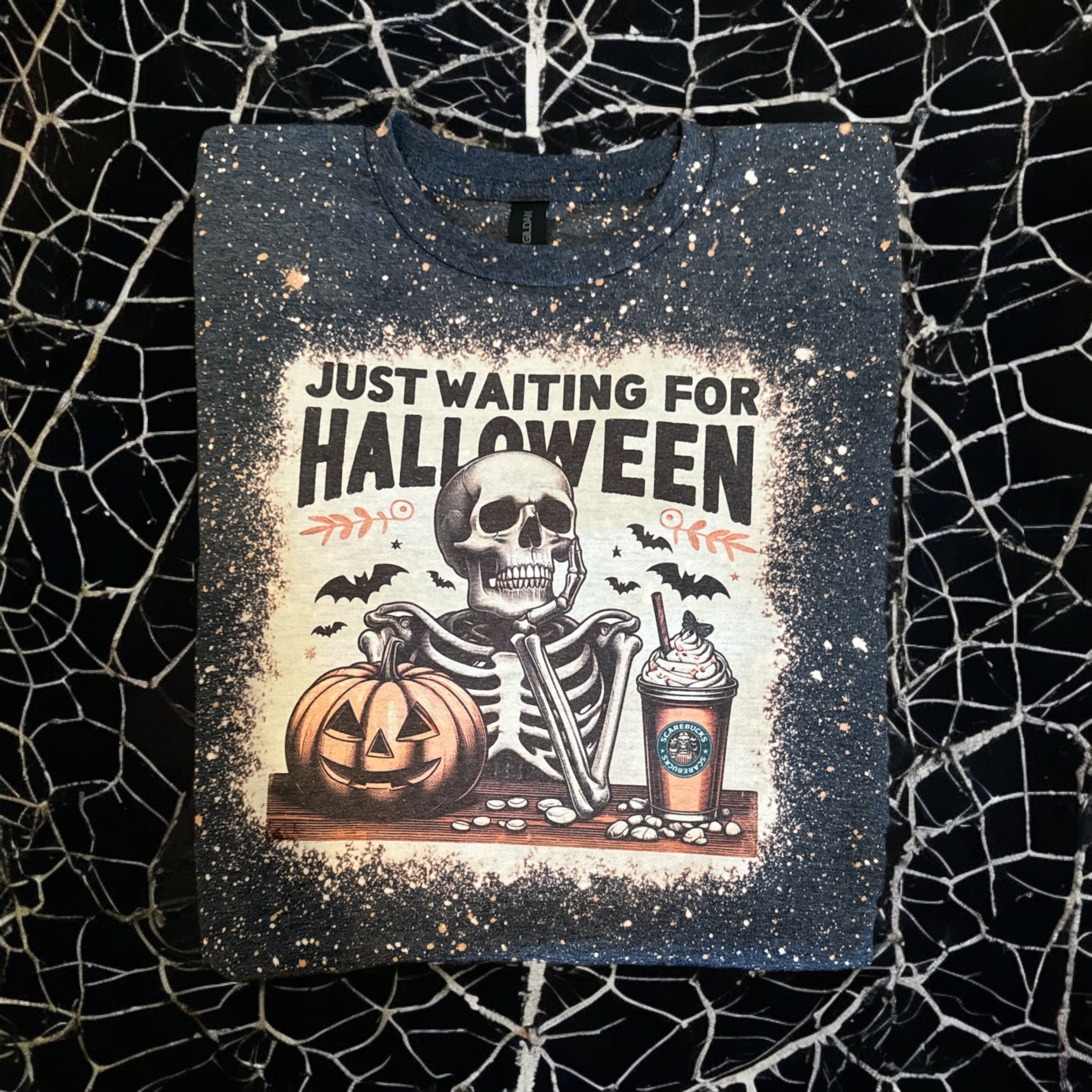 Waiting for Halloween Bleached T Shirt