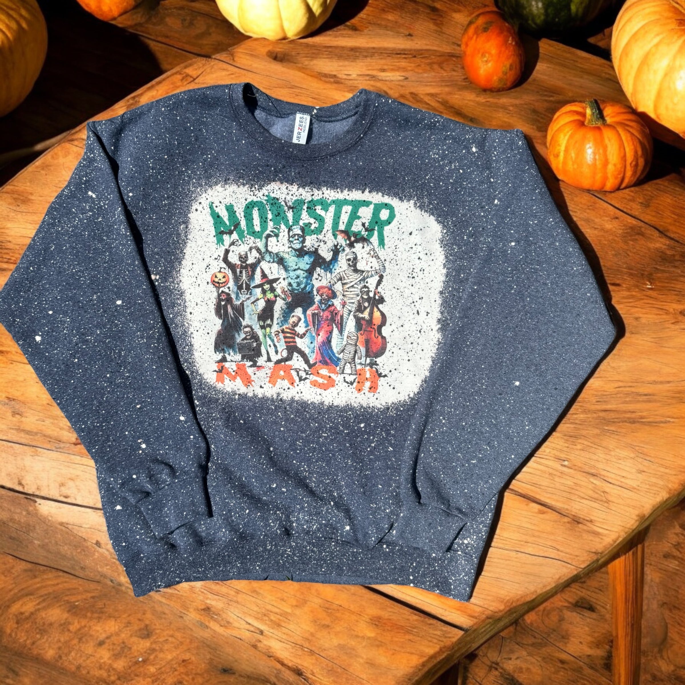 Monster Mash Bleached and Paint speckled sweatshirt