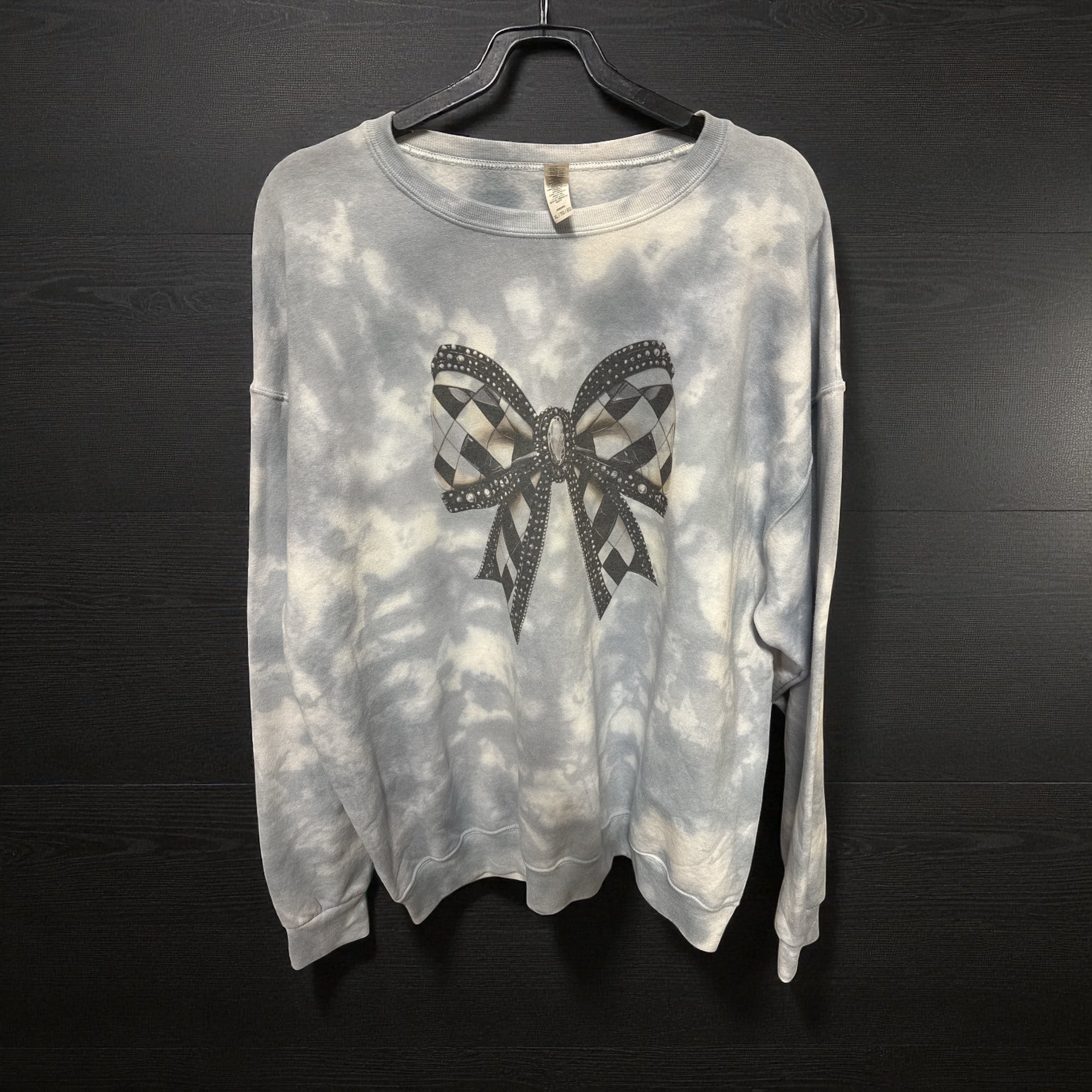 Checker Jewel Bow Sweatshirt