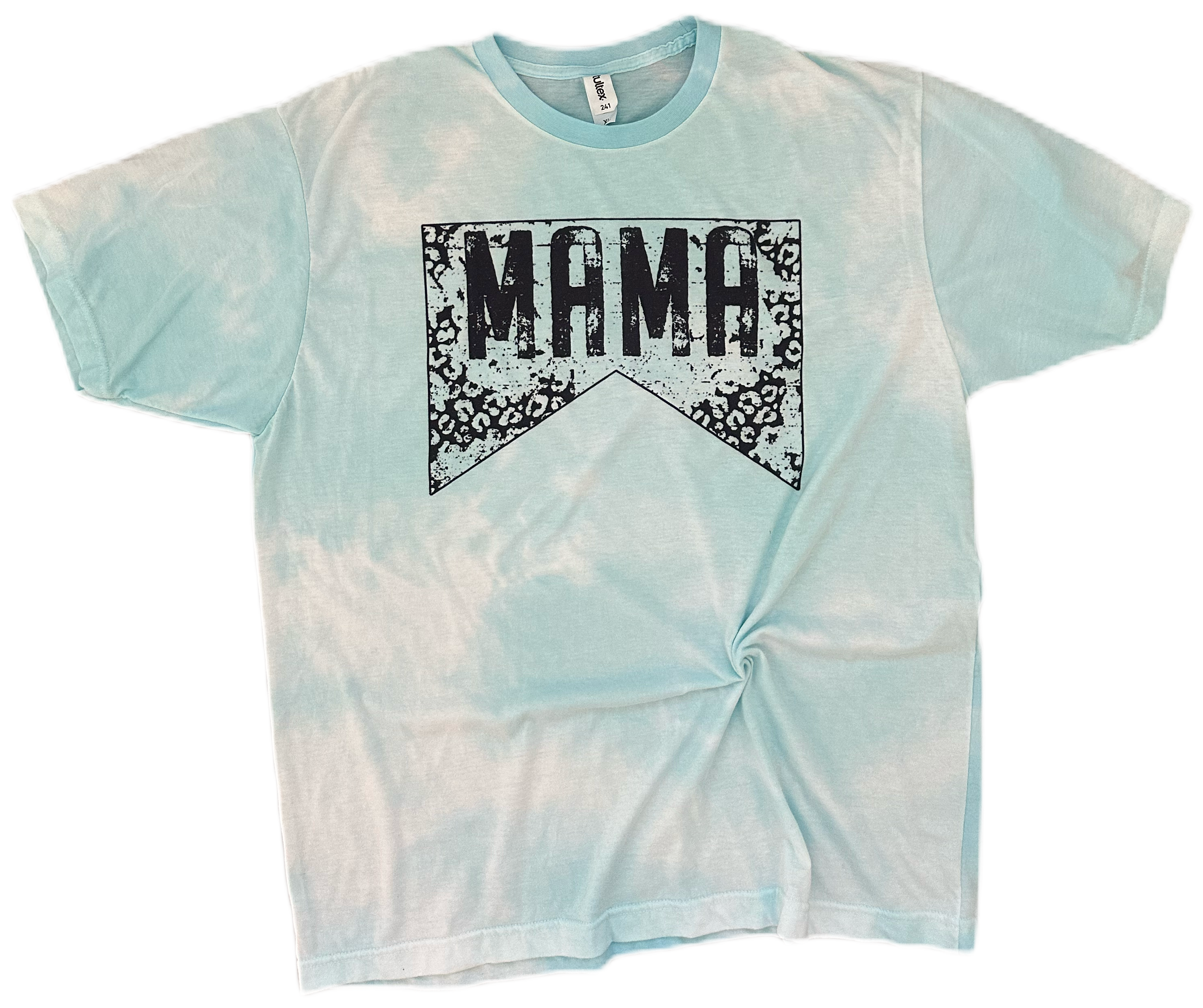 Mama Distressed Leopard Tie Dye Tee