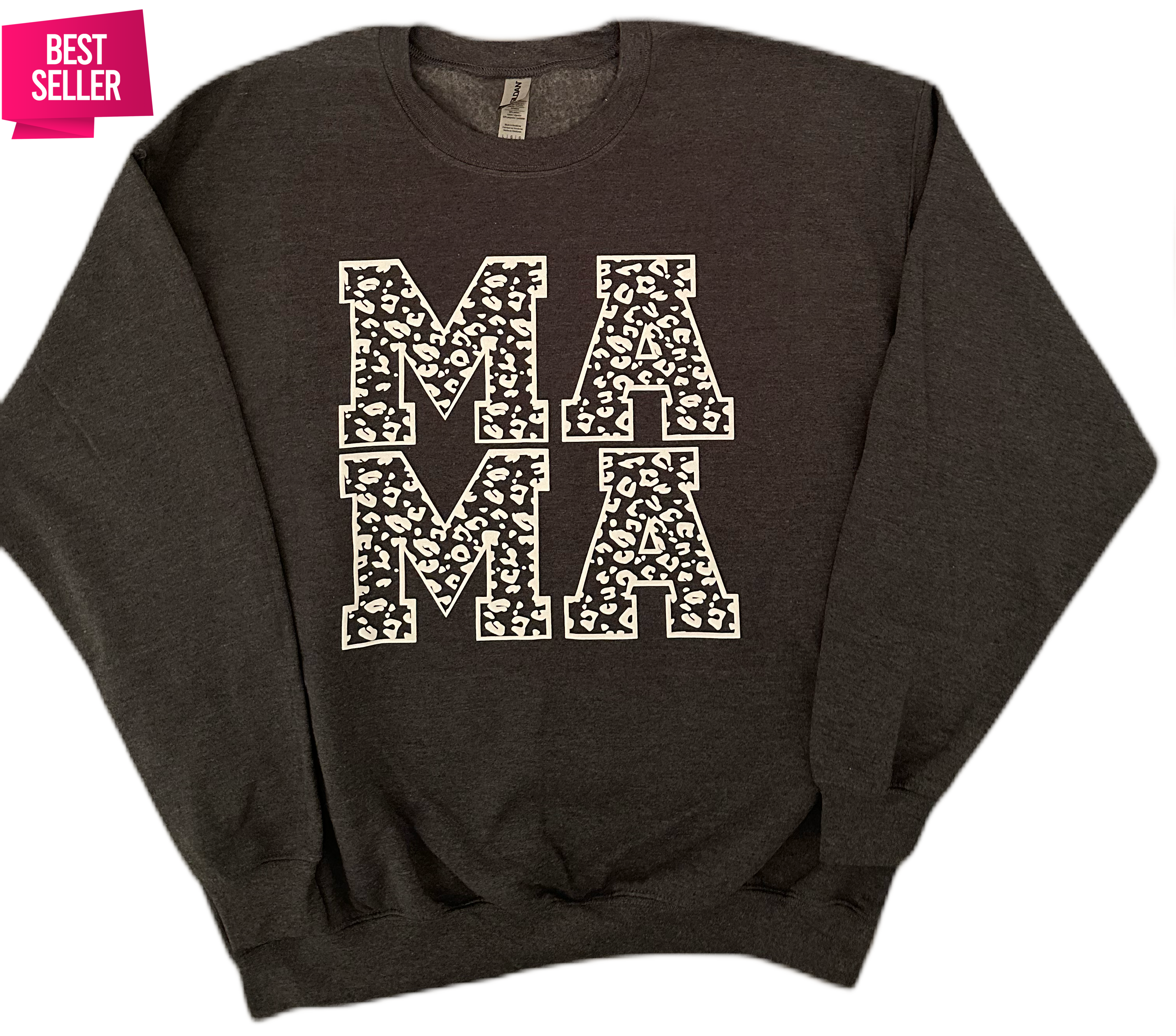 MAMA White Leopard Print Sweatshirt