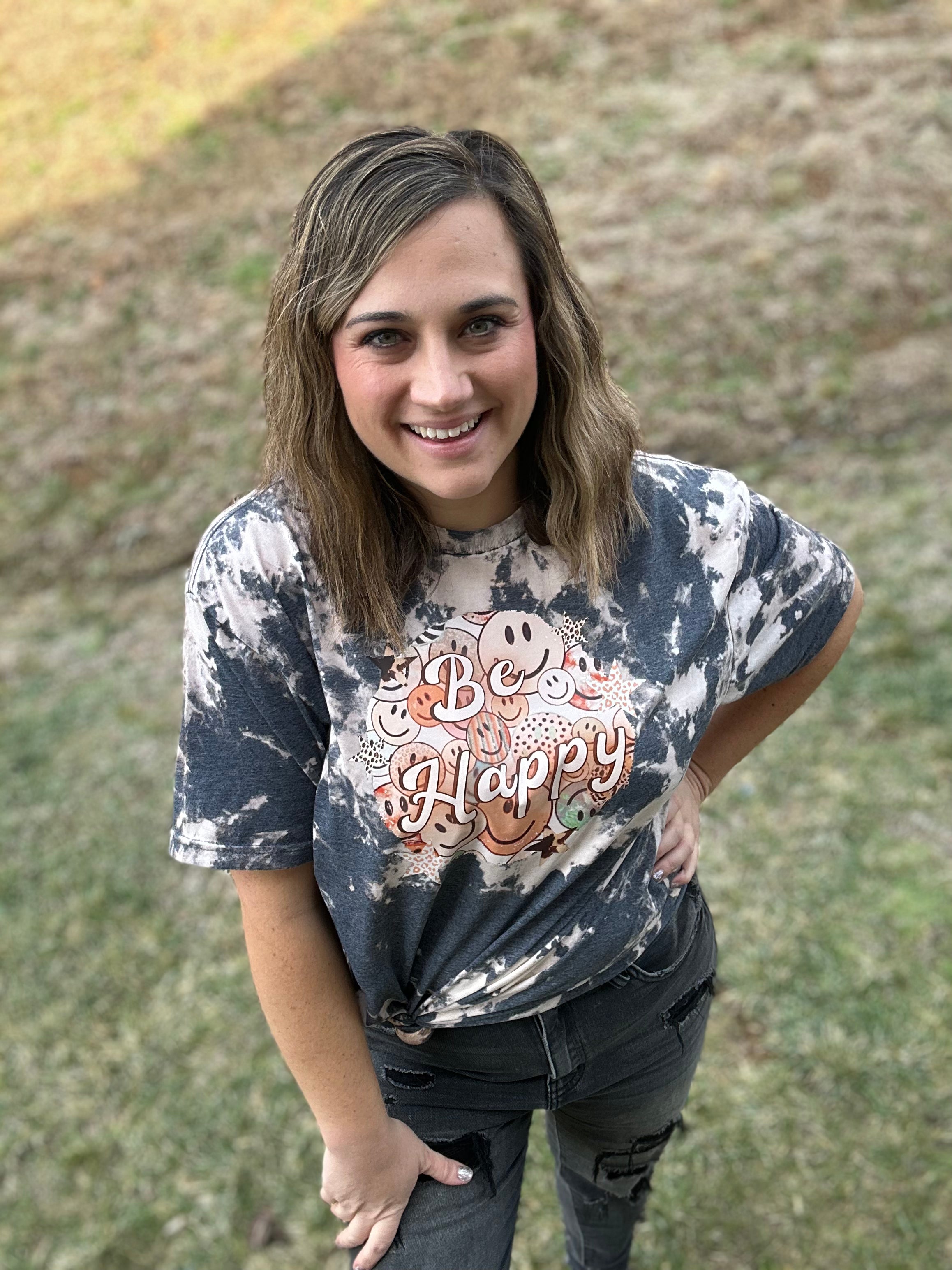 Be Happy Smiley Face Tee